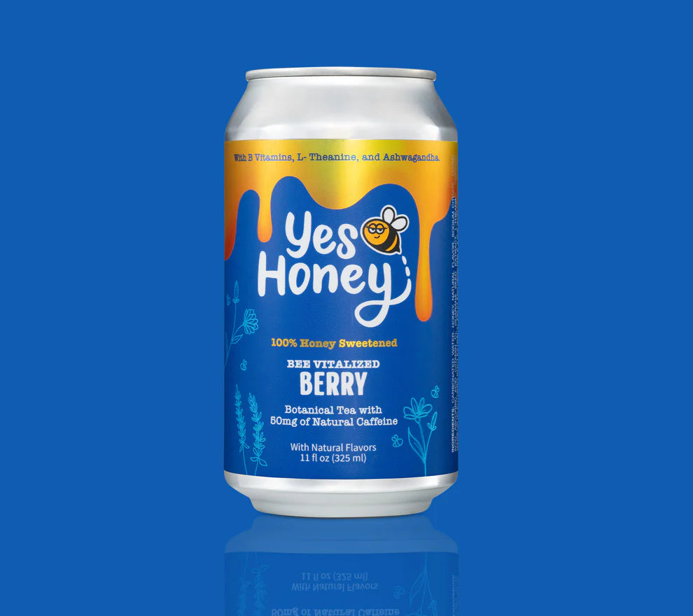 Bee Vitalized Sparkling Honey Sweetened Berry Tea 100% Honey-Sweetened